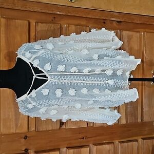 Calypso St. Barth White Floral Textured Top